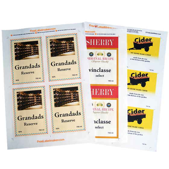 A4 Dry Gummed Label Paper - Pack Of 8 Sheets For Wine And Beer Bottle Labels