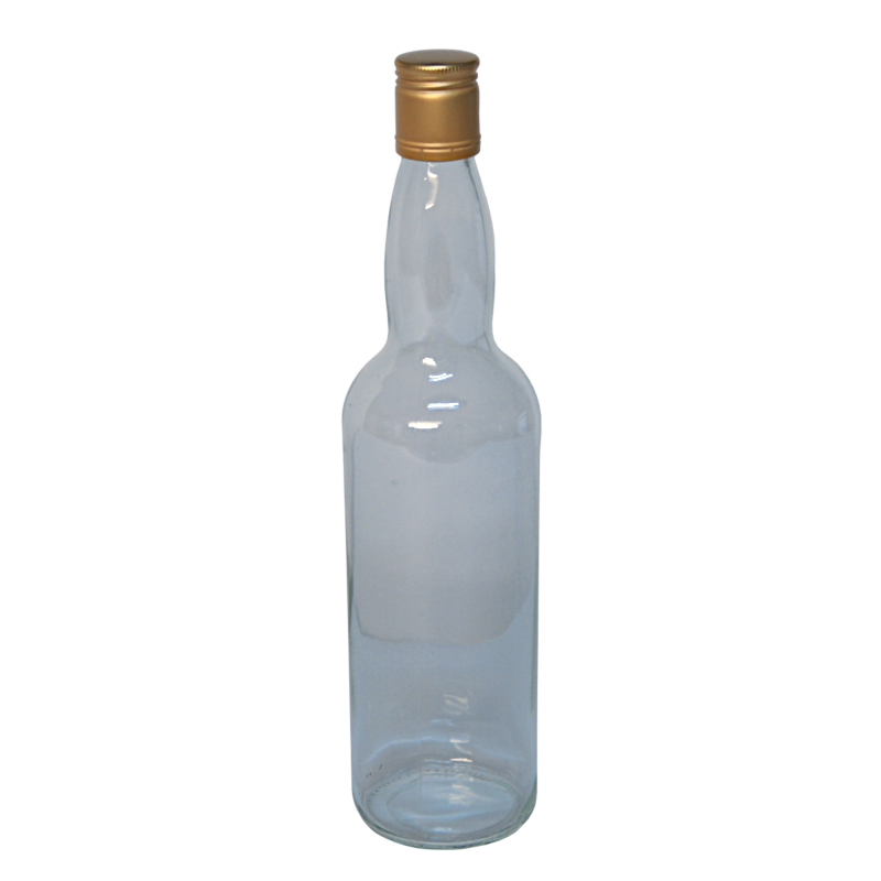 Spirit Bottles 700ml Clear Glass With Pre Fitted Metal Screw Cap