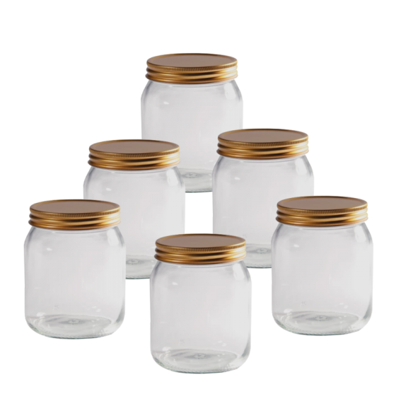 Traditional Honey Jars With Screw On Lids - Pack Of 6