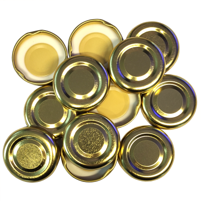 38mm Twist On Bottle And Jam Jar Lids - Gold - Pack Of 12