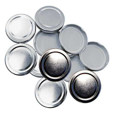 43mm Twist On Jam Jar Lids - Silver - Pack Of 12