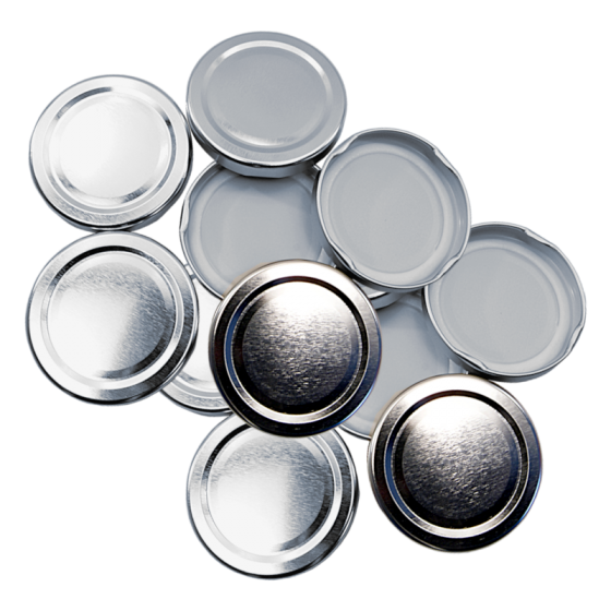 58mm Twist On Jam Jar Lids - Silver - Pack Of 12