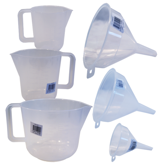 6 Piece Plastic Jug and Funnel Set