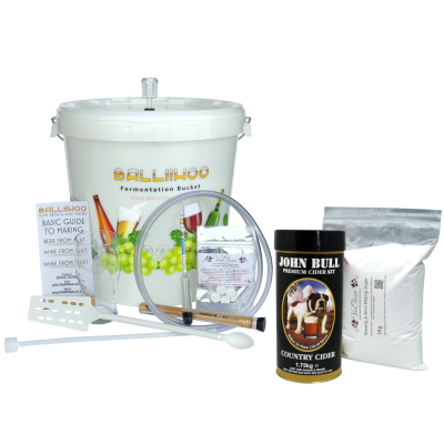 Balliihoo Basic Homebrew Starter Kit With 40 Pint Cider Ingredient Kit & 1Kg Brewing Sugar