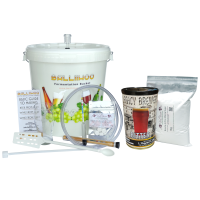 Balliihoo Basic Homebrew Starter Kit With 40 Pint Bitter & 1Kg Brewing Sugar