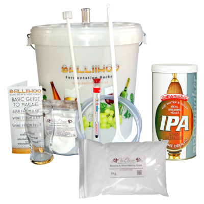Balliihoo Basic Homebrew Starter Kit With 40 Pint IPA & 1Kg Brewing Sugar
