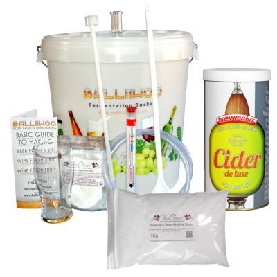 Balliihoo Basic Homebrew Starter Kit With 40 Pint Cider DeLuxe & 1Kg Brewing Sugar