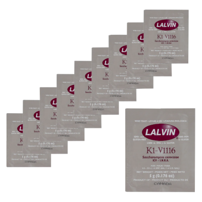 10 Sachets Of Lalvin All Purpose White Wine Yeast K1-V1116