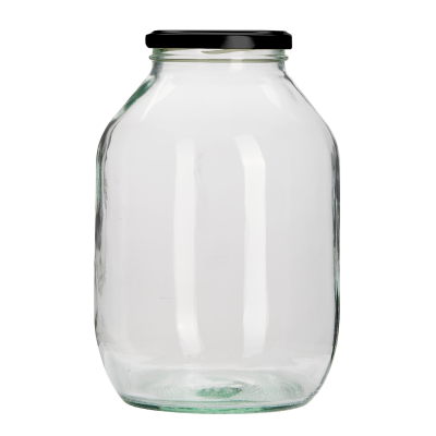 Half Gallon Pickle Jar With Black Twist Off Lid