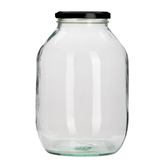 Half Gallon Pickle Jar With Black Twist Off Lid
