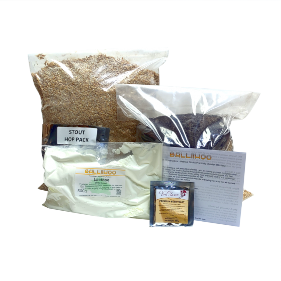Balliihoo Practically Obsidian Milk Stout - All Grain / Full Mash Beer Kit - 40 Pint