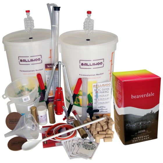 Premium 30 Bottle Wine Making Set With Cabernet Sauvignon Ingredient Kit