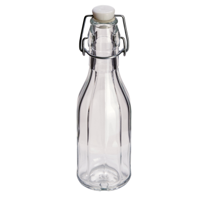 250ml Decagon (10 Sided) Glass Swing Top Bottle