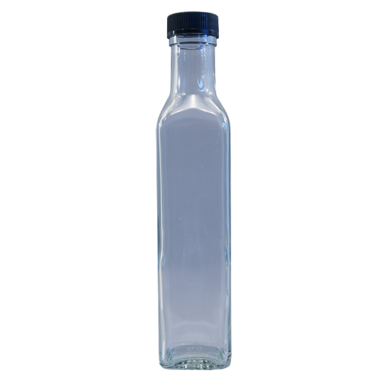 250ml Square Glass Sauce / Dressing / Relish Bottle With Screw Cap