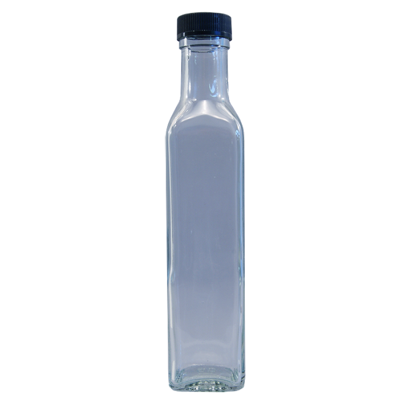 250ml Square Glass Sauce / Dressing / Relish Bottle With Screw Cap