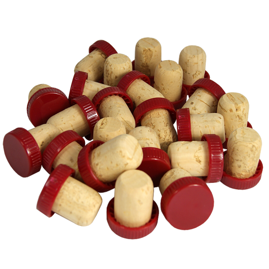 VinClasse® Push Fit Flanged Wine Stoppers/Corks White Pack Of 24 