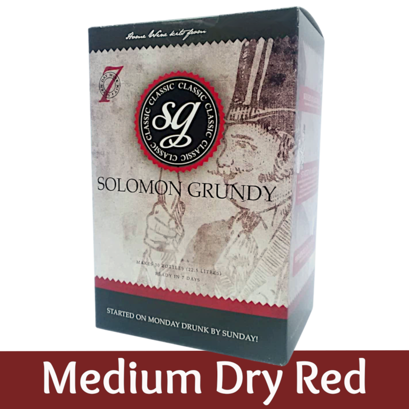 Solomon Grundy Classic 30 Bottle Medium Dry Red Wine Ingredient Kit