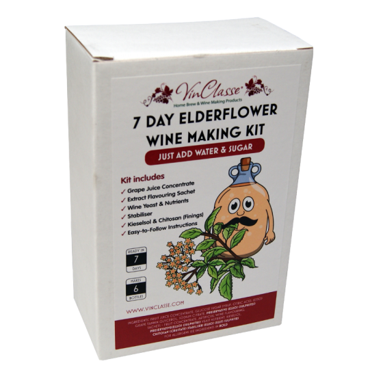 6 Bottle Wine Making Equipment Kit With Elderflower