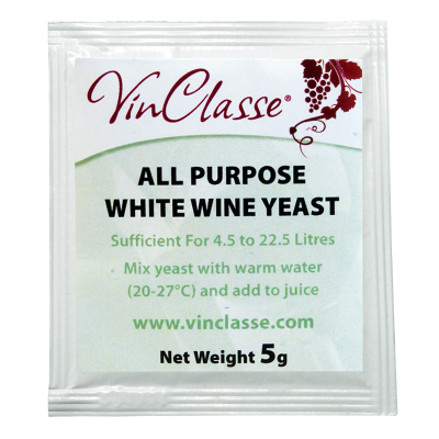 VinClasse All Purpose White Wine Yeast - 5 Gram Sachet