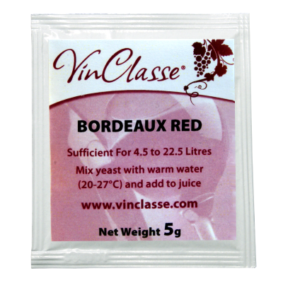 VinClasse Bordeaux Red Wine Yeast - 5 Gram Sachet