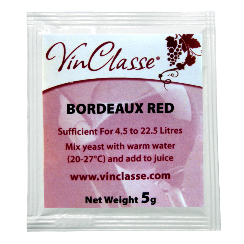 Vinclasse Bordeaux Red Wine Yeast 5 Gram Sachet Balliihoo