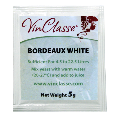 VinClasse Bordeaux White Wine Yeast - 5 Gram Sachet