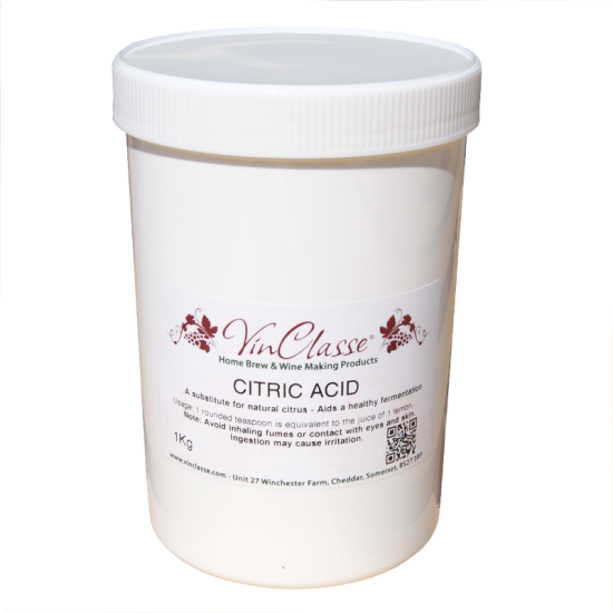 VinClasse Citric Acid 1Kg Bulk Tub