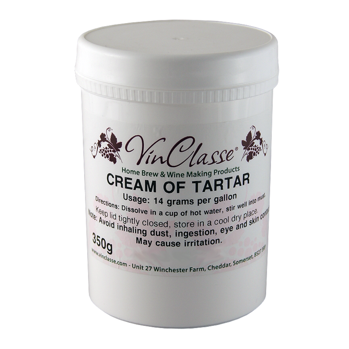 Vinclasse Cream Of Tartar 350 Gram Tub Balliihoo
