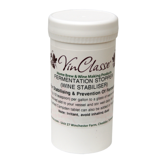 VinClasse Fermentation Stopper / Wine Stabiliser - Potassium Sorbate 50 Gram Tub