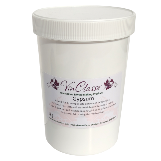 VinClasse Calcium Sulphate Gypsum 1kg Bulk Tub