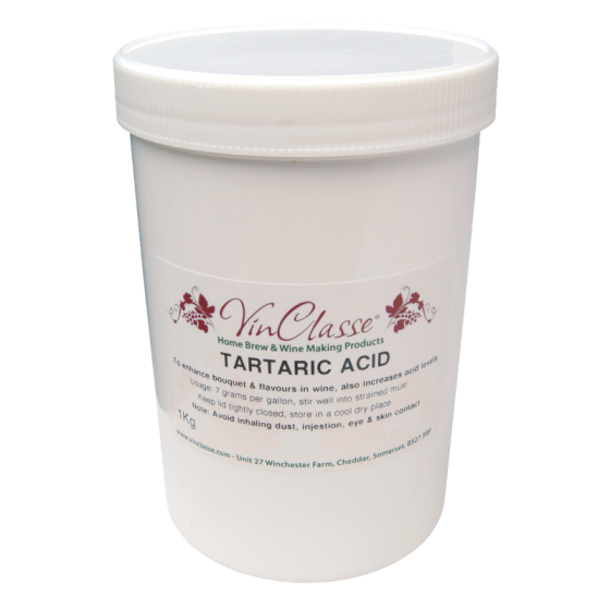 VinClasse Tartaric Acid 1kg Bulk Tub