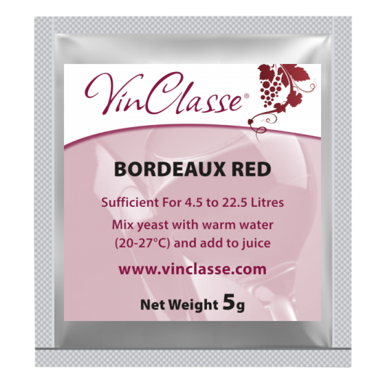 VinClasse Bordeaux Red Wine Yeast - 5 Gram Sachet