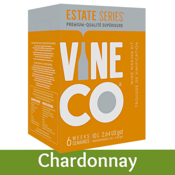 Vineco Estate Series 30 Bottle White Wine Ingredient Kit - Chardonnay