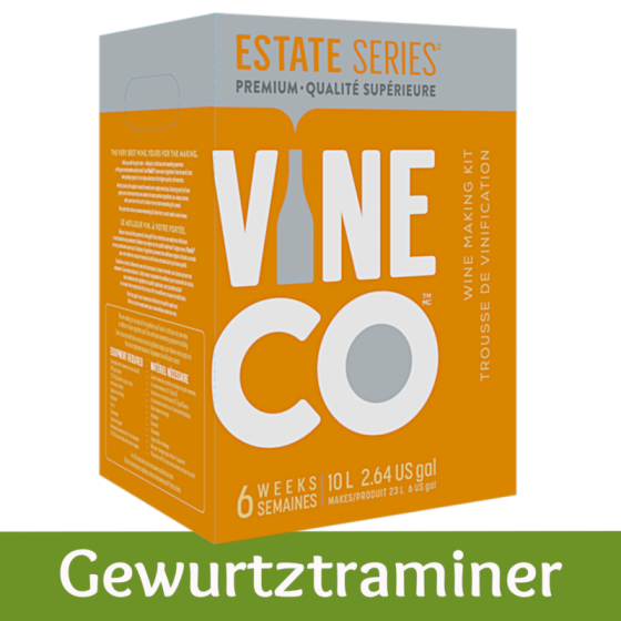 Vineco Estate Series 30 Bottle White Wine Ingredient Kit - Gewurtztraminer