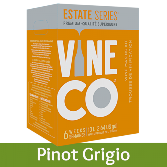 Vineco Estate Series 30 Bottle White Wine Ingredient Kit - Pinot Grigio