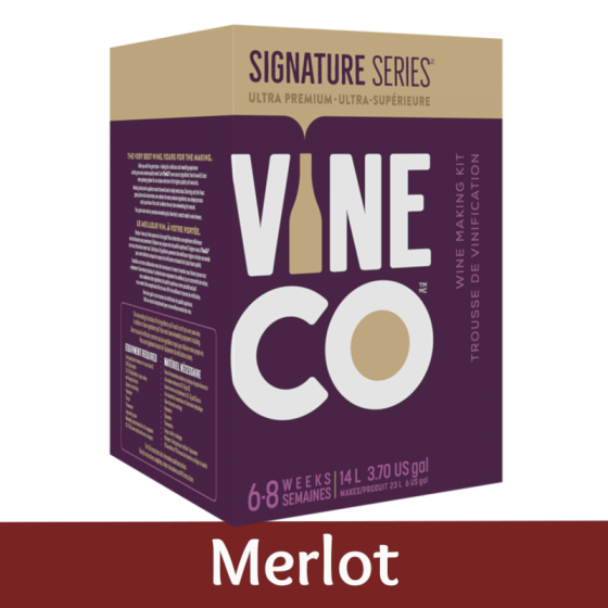 Vineco Signature Series Red Wine Ingredient Kit (With Grape Skins) - Merlot