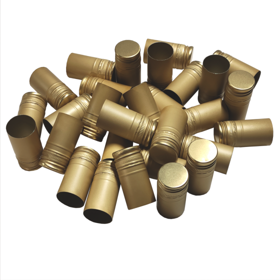 Threaded Caps For Screw Top Wine Bottles - Gold - Pack Of 30 Threaded Caps For Screw Top Wine Bottles - Gold - Pack Of 30