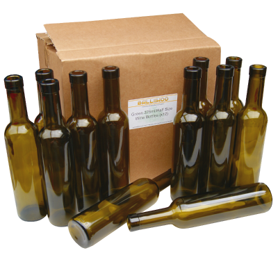 375ml / Half Size Green Glass Wine Bottles Pack Of 12