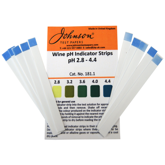 Wine Acid Test Strips - ph 2.8 to 4.4 - Pack Of 10