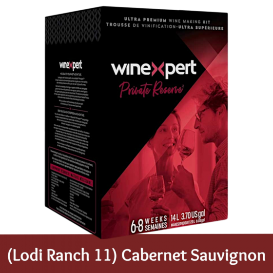Winexpert Private Reserve - California Lodi Ranch 11 Cabernet Sauvignon (With Grape Skins) - 30 Bottle Red Wine Ingredient Kit
