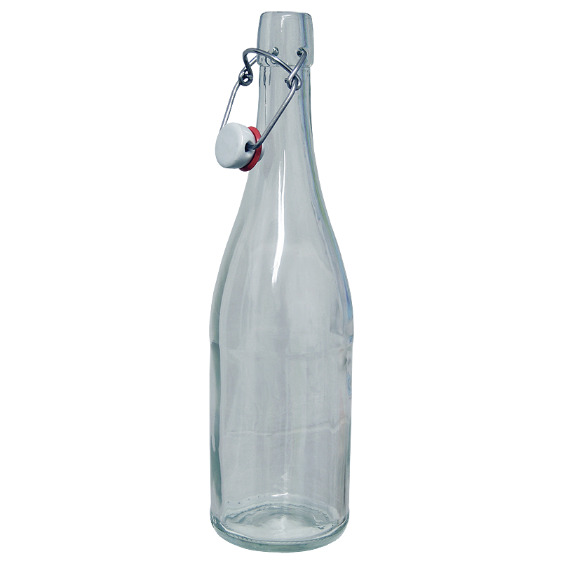 750ml Clear Glass Swing Top Bottles